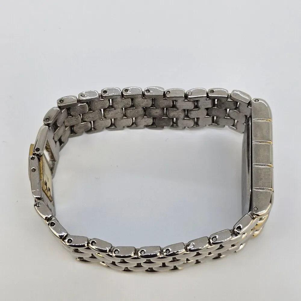 Botany 500 Watch Men 25mm Black Dial‎ Gold Gray Bracelet Band 7